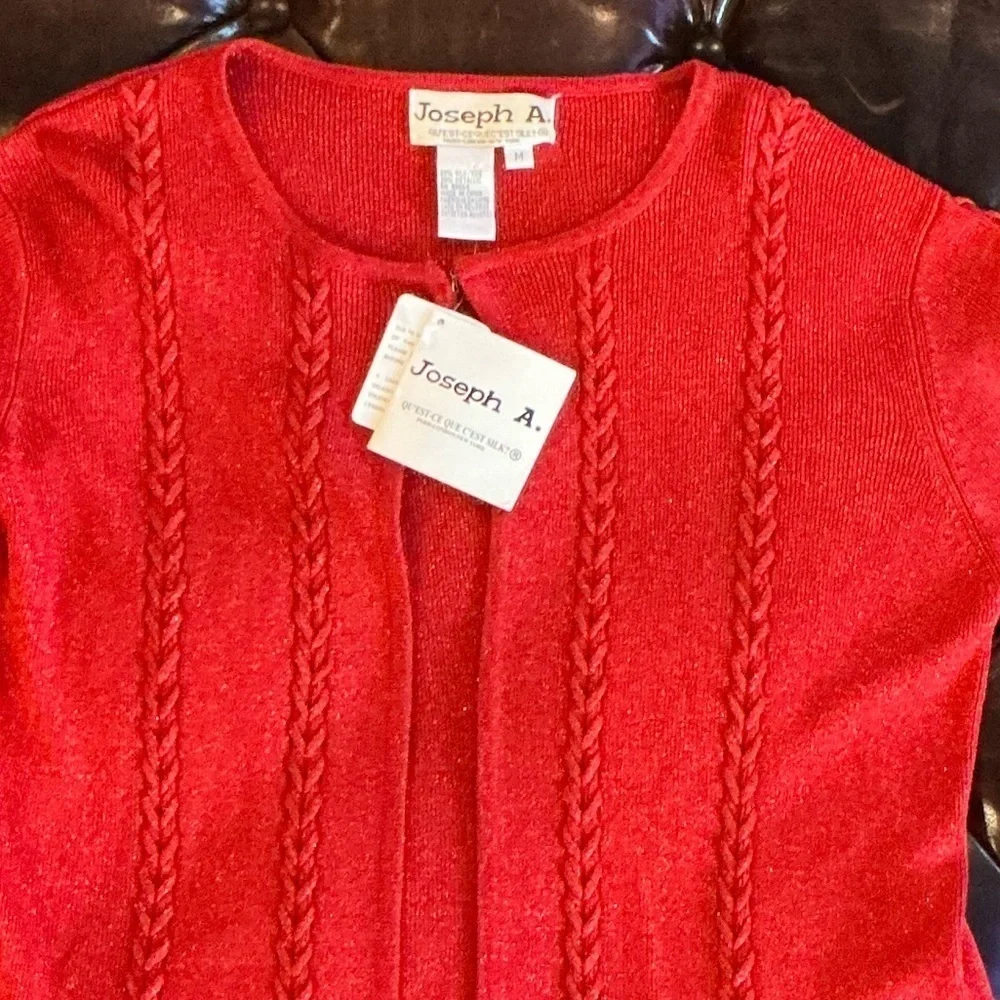 Joseph A. Red silk sweater , New with tags - Picture 5 of 5